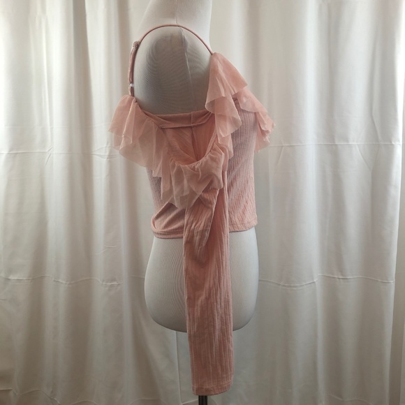 FOREVER21 Pink Ruffled Long Sleeve Blouse - Picture 3 of 7